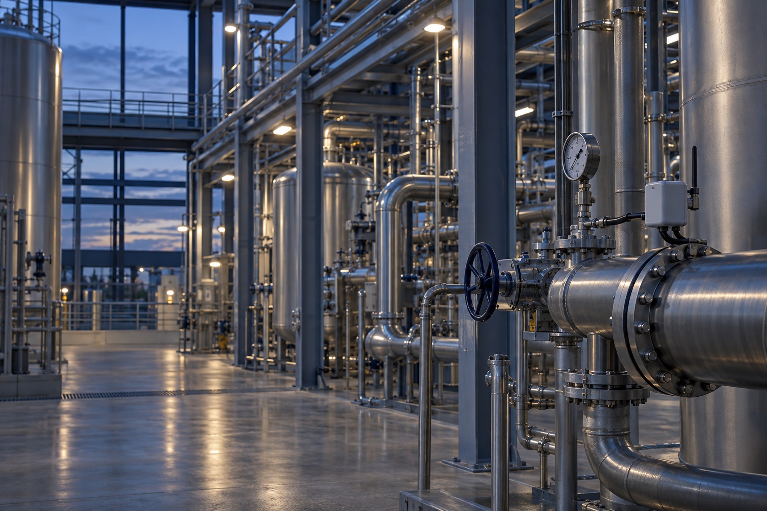 AI-generated illustration of a fictional industrial process plant